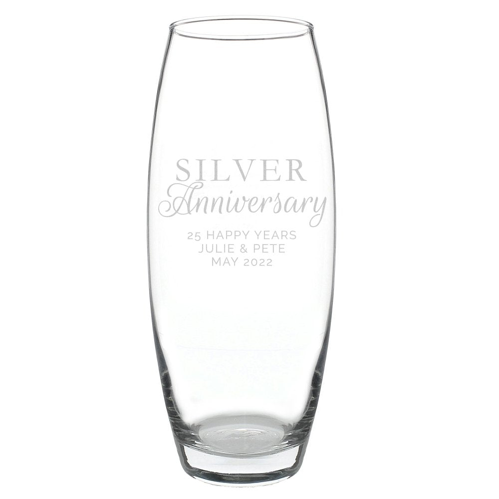 Personalised 'silver Anniversary' Bullet Vase