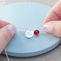 Personalised Personalised Silver Birthstone Crystal and Disc Necklace