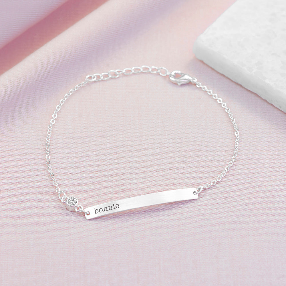 Personalised Personalised Silver Birthstone Swarovski Crystal Bracelet