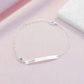 Personalised Personalised Silver Birthstone Swarovski Crystal Bracelet