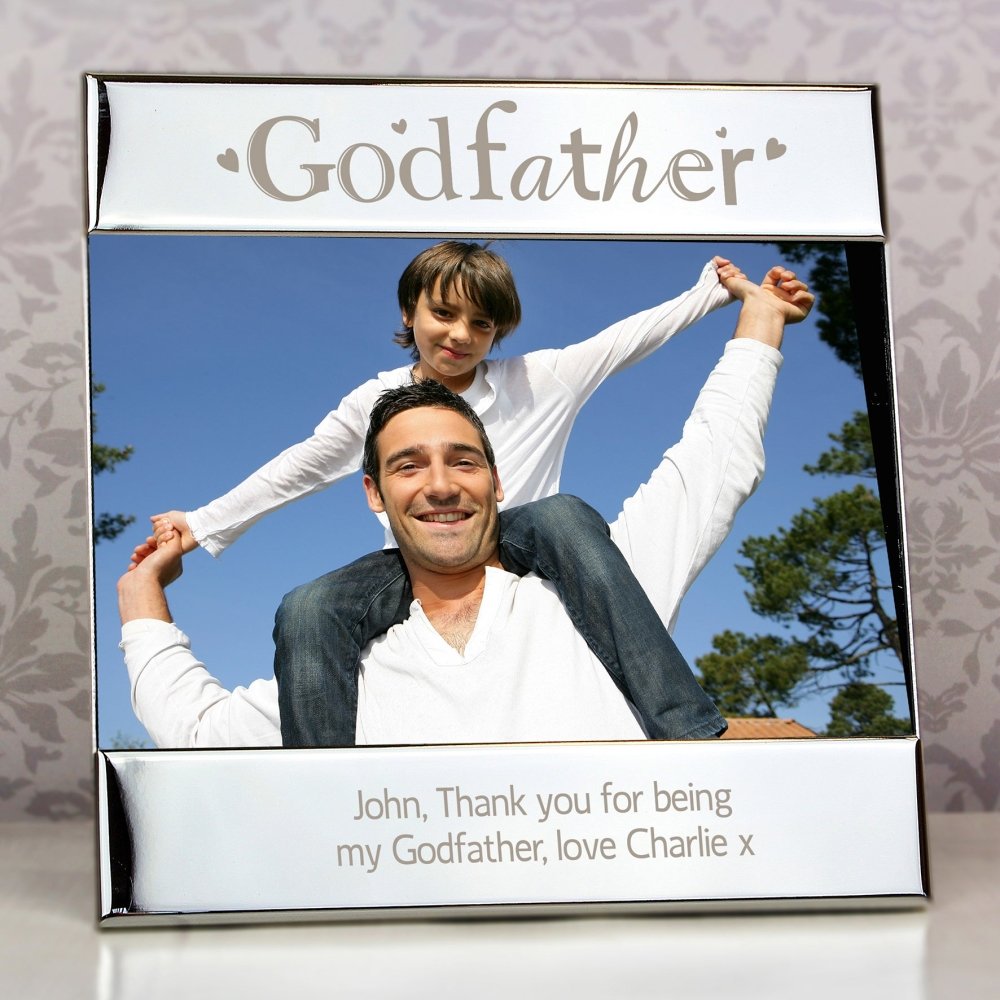 Personalised Silver Godfather Square 6x4 Inch Photo Frame