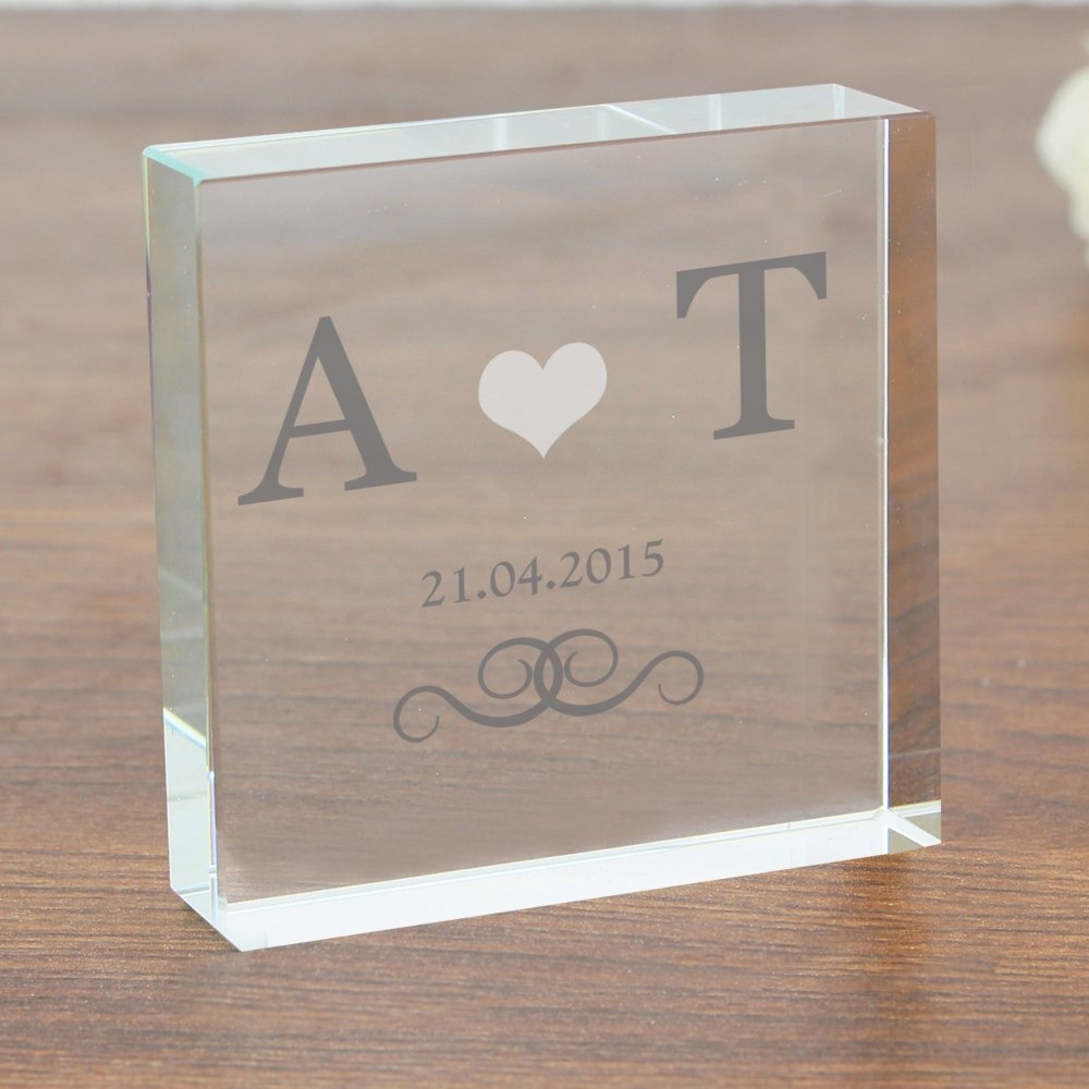 Personalised Silver Monogram Large Crystal Token