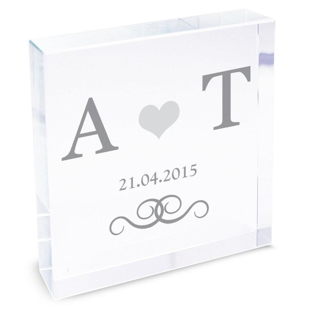 Personalised Silver Monogram Large Crystal Token