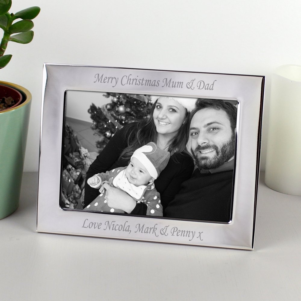 Personalised Silver Plated 6x4 Inch Landscape Photo Frame