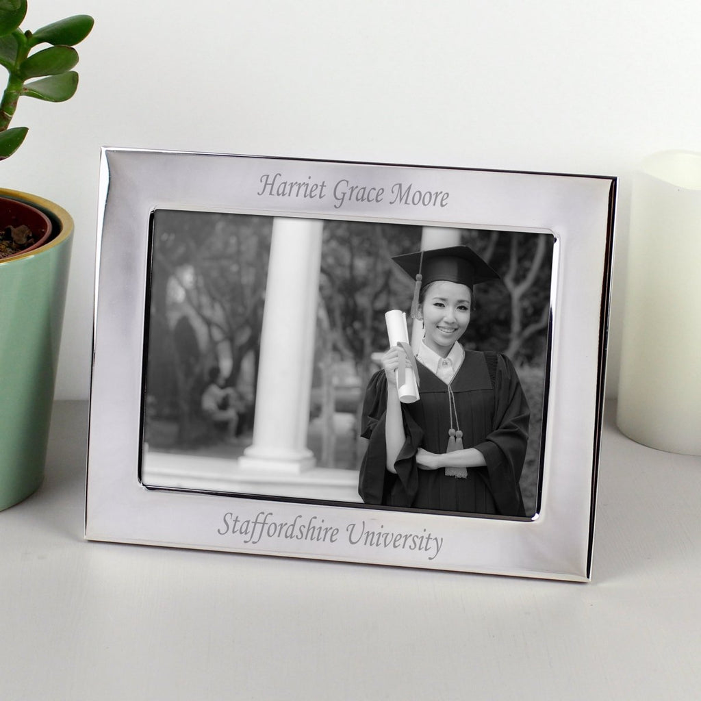 Personalised Silver Plated 7x5 Inch Landscape Photo Frame