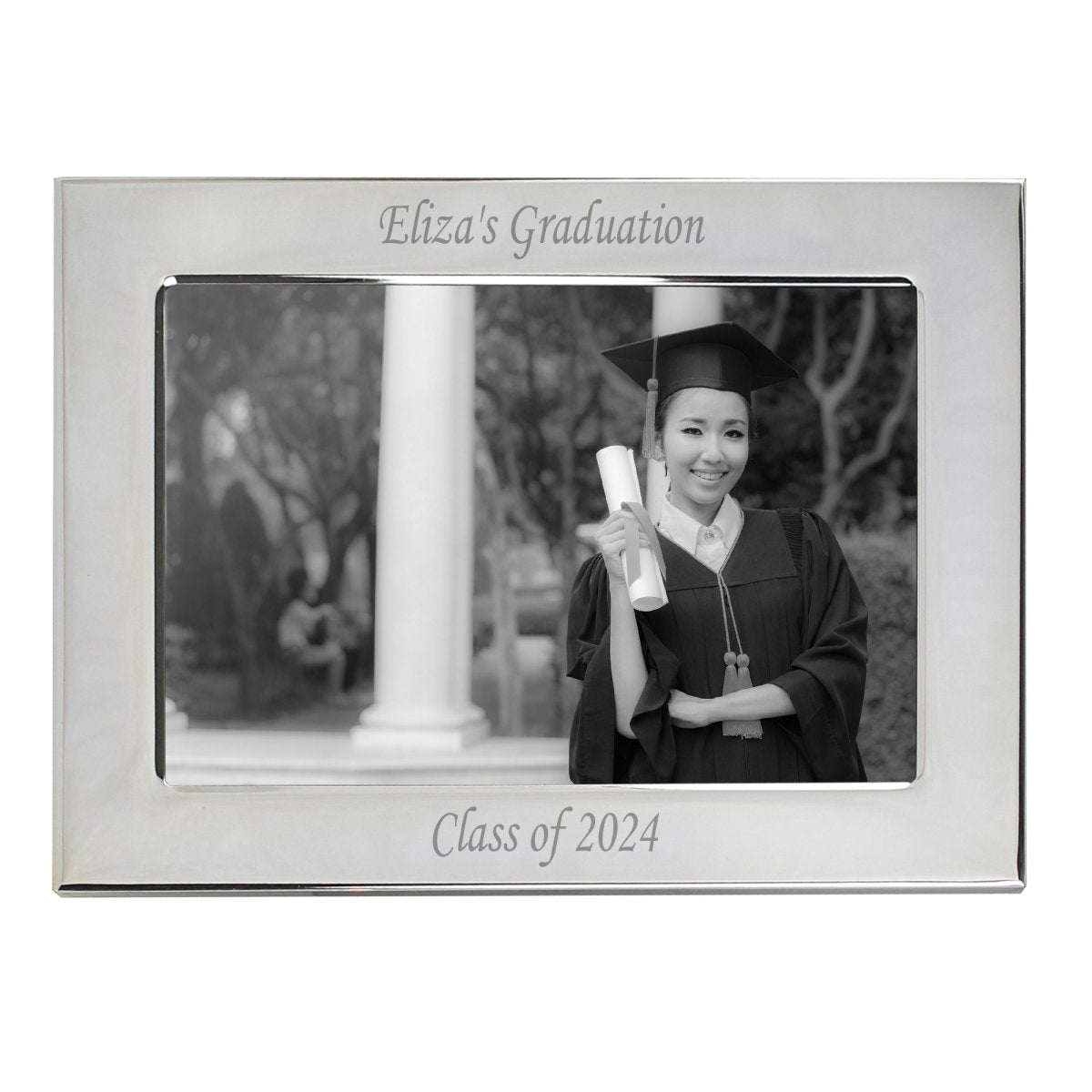 Personalised Silver Plated 7x5 Inch Landscape Photo Frame