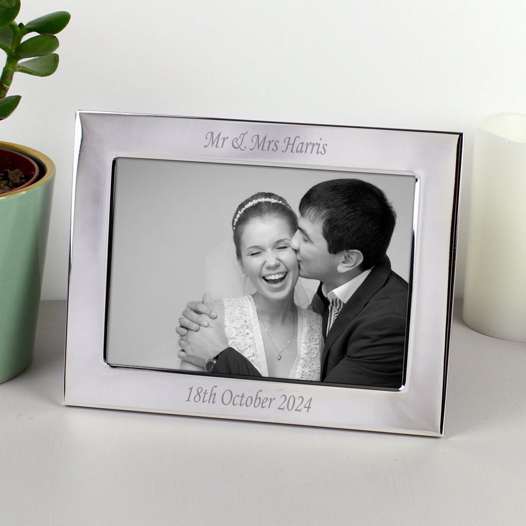 Personalised Silver Plated 7x5 Inch Landscape Photo Frame