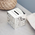 Personalised Silver Plated Abc Money Box