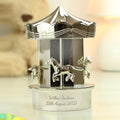 Personalised Silver Plated Carousel Children's Money Box
