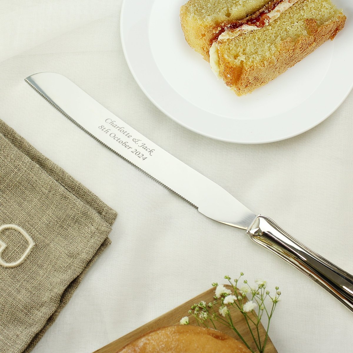 Personalised Silver Plated Wedding Cake Knife
