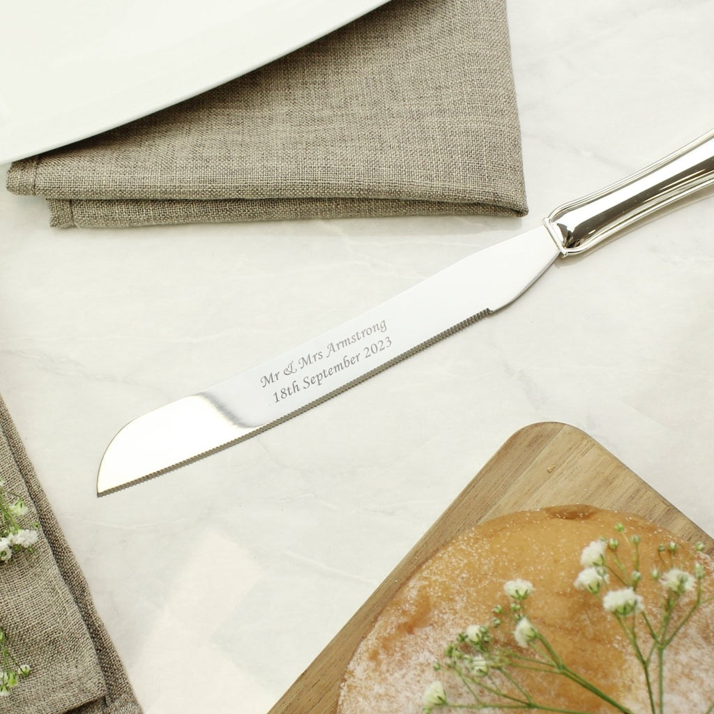 Personalised Silver Plated Wedding Cake Knife