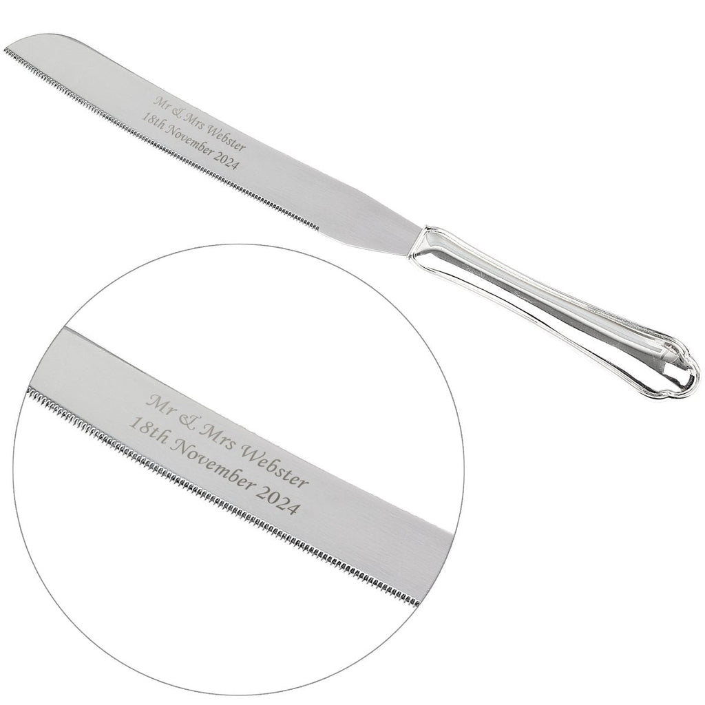 Personalised Silver Plated Wedding Cake Knife
