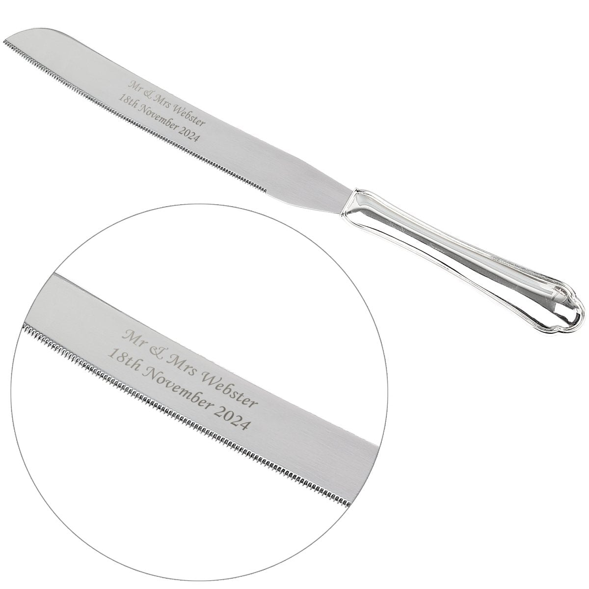 Personalised Silver Plated Wedding Cake Knife