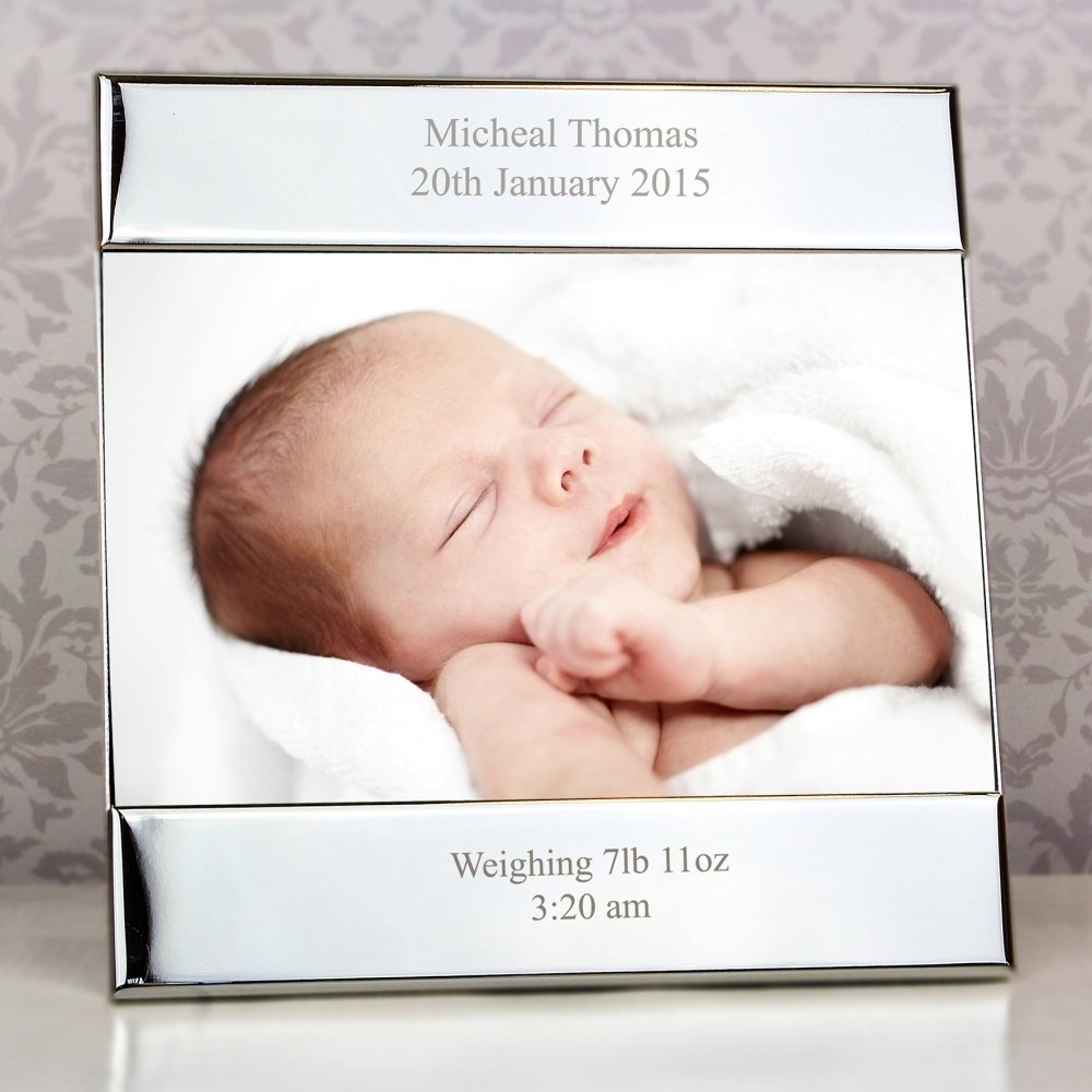 Personalised Silver Square 6x4 Inch Photo Frame