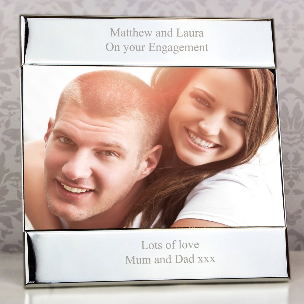 Personalised Silver Square 6x4 Inch Photo Frame