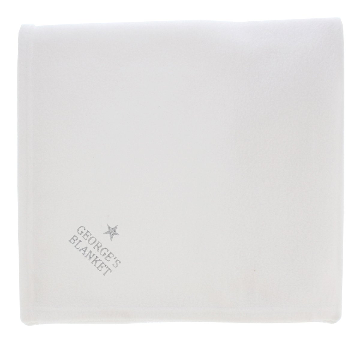 Personalised Silver Star White Baby Blanket