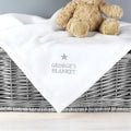 Personalised Silver Star White Baby Blanket