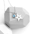 Personalised Personalised Silver Star with Birthstone Crystal Necklace