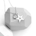 Personalised Personalised Silver Star with Birthstone Crystal Necklace