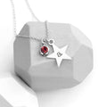 Personalised Personalised Silver Star with Birthstone Crystal Necklace