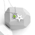 Personalised Personalised Silver Star with Birthstone Crystal Necklace
