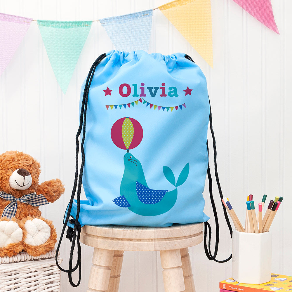 Personalised Personalised Sky Blue Circus Waterproof Swim Bag
