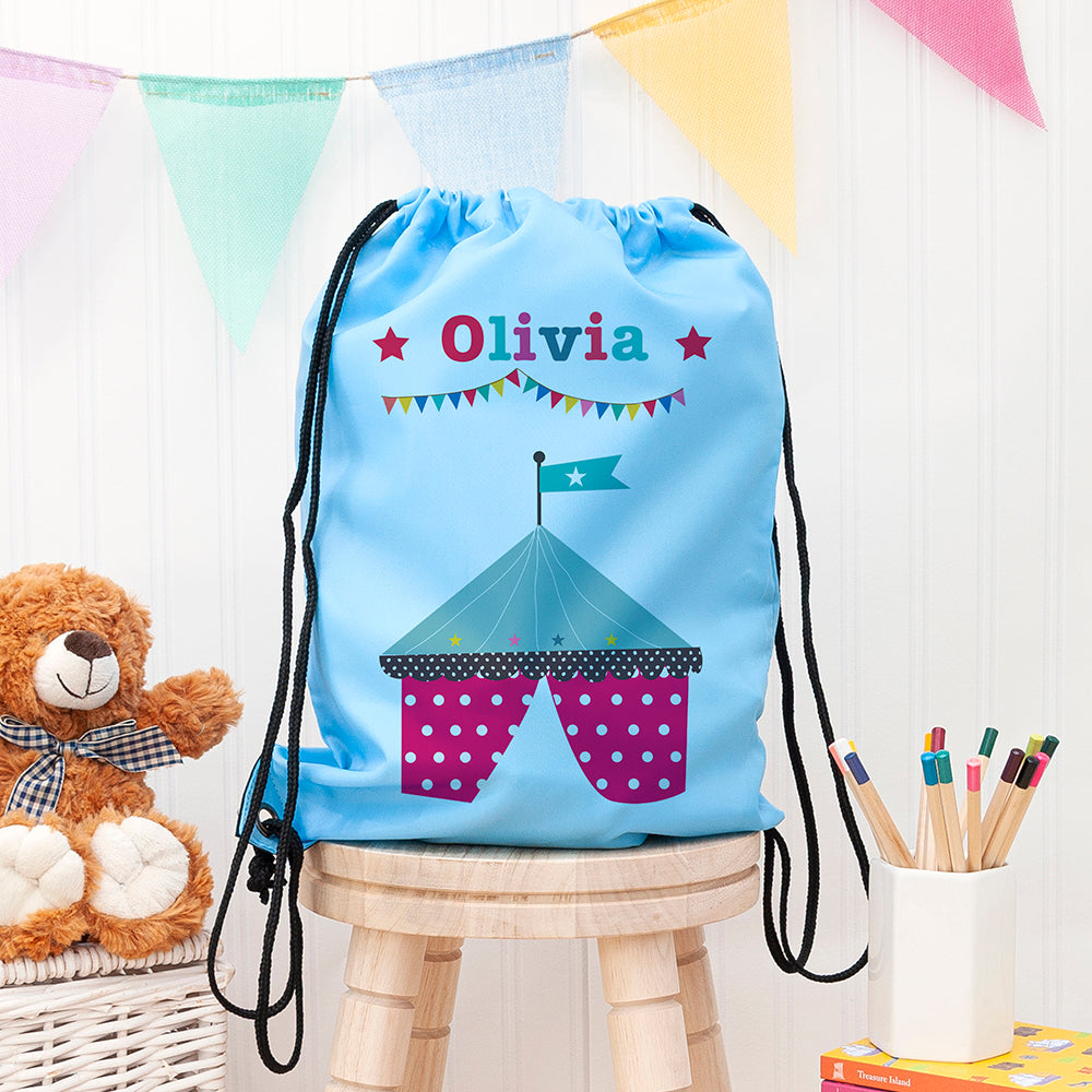 Personalised Personalised Sky Blue Circus Waterproof Swim Bag