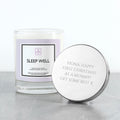 Personalised Sleep Well Soy Candle With Silver Lid