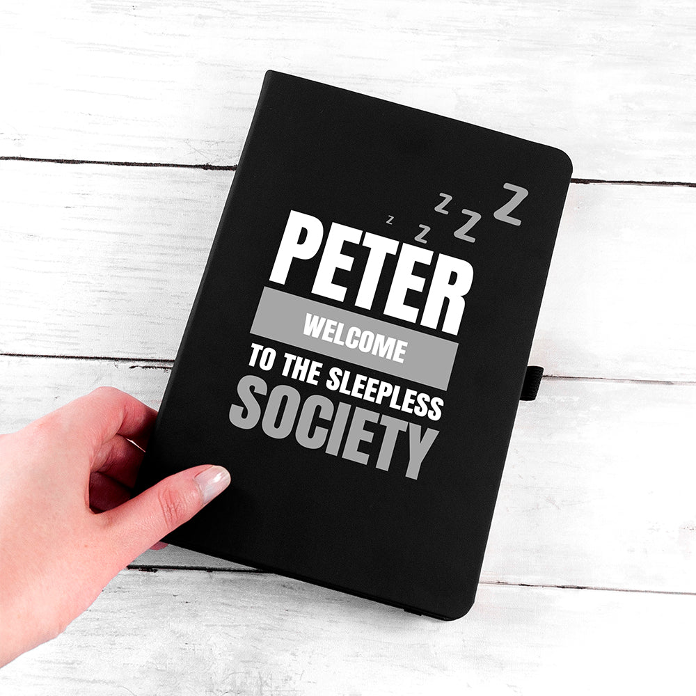 Personalised Personalised Sleepless Society A5 Notebook