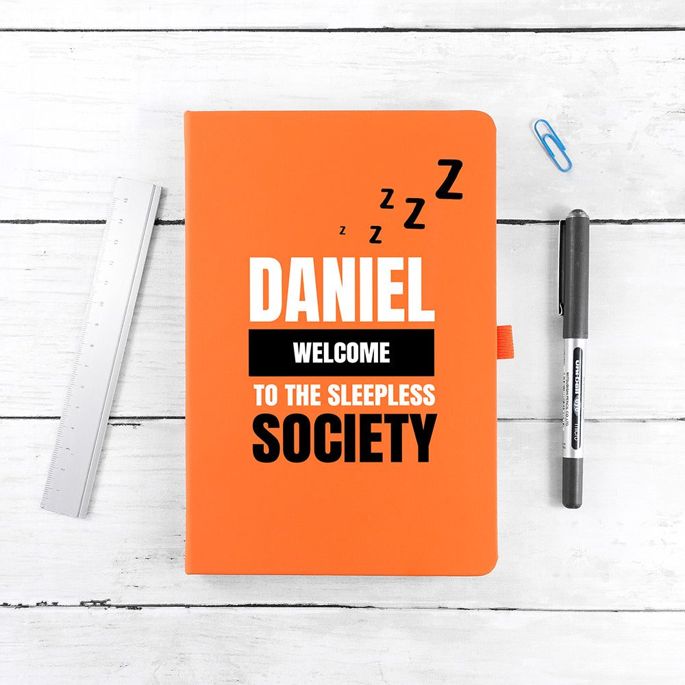 Personalised Personalised Sleepless Society A5 Notebook