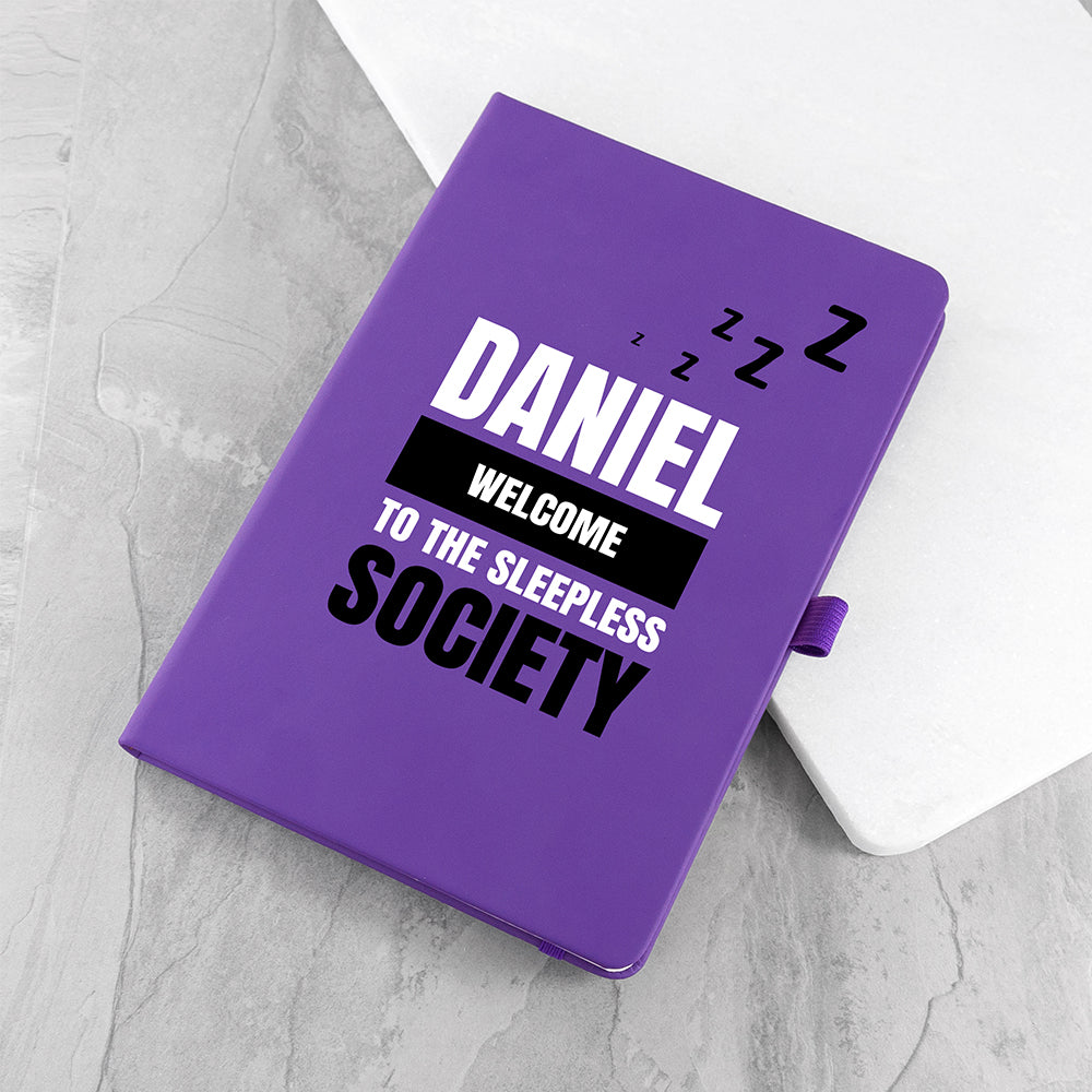 Personalised Personalised Sleepless Society A5 Notebook