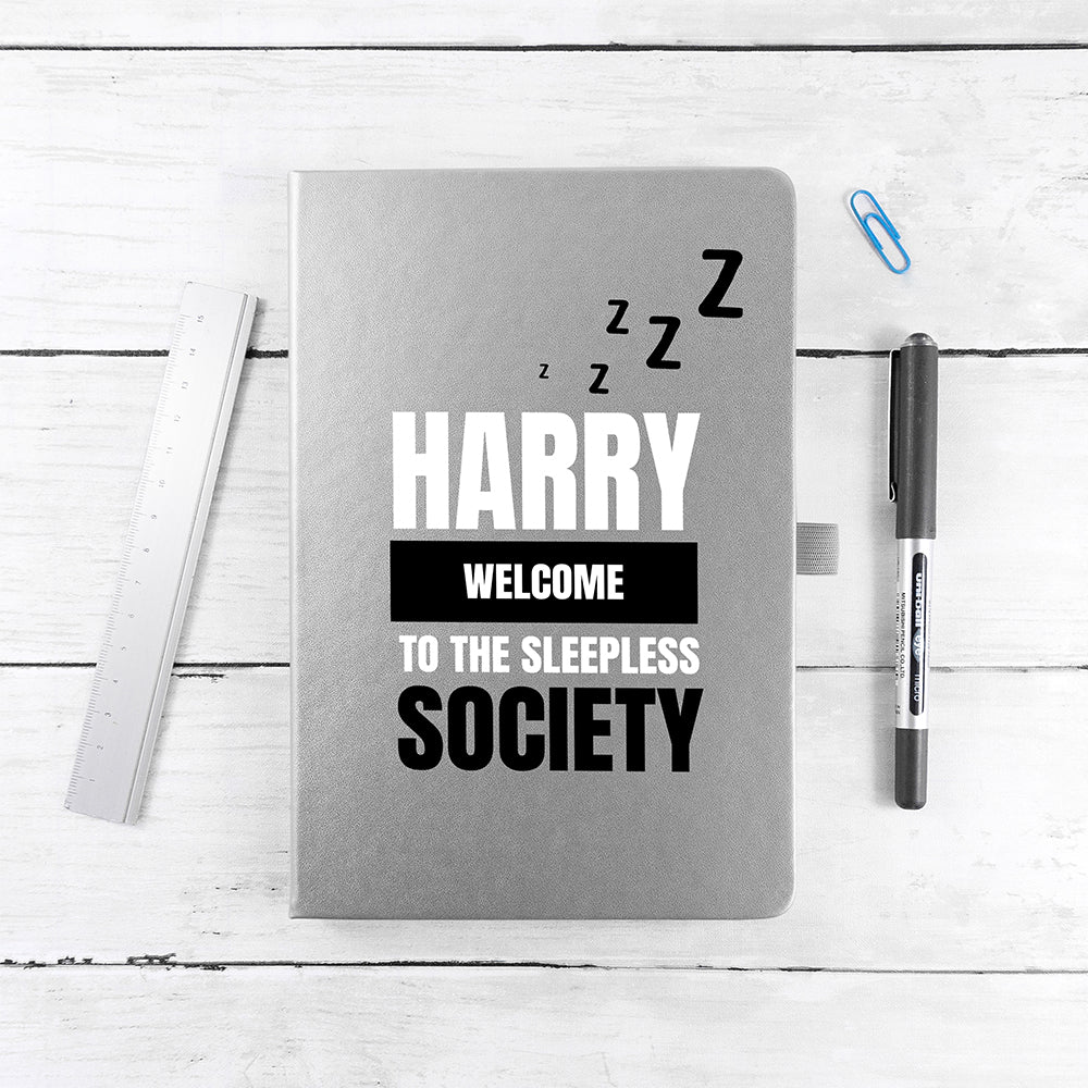 Personalised Personalised Sleepless Society A5 Notebook