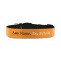 Personalised Small Dog Collar with Orange Background