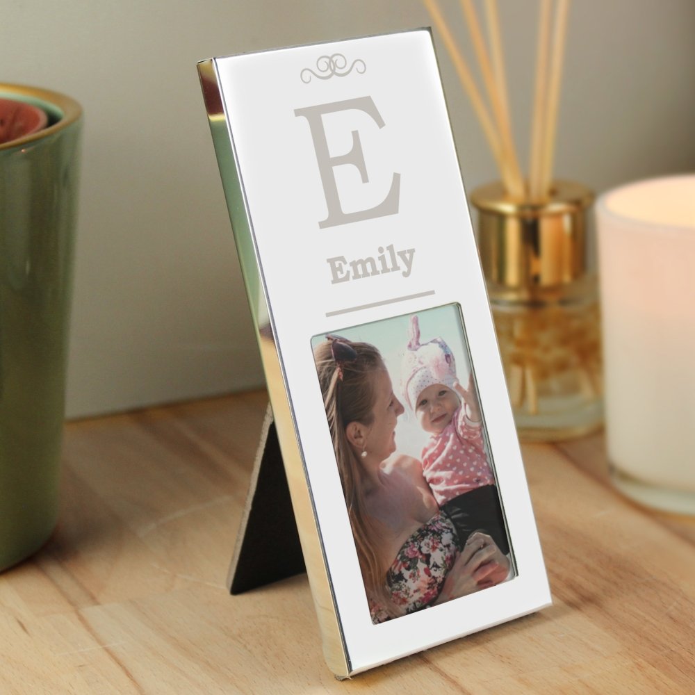 Personalised Small Initial 2x3 Inch Silver Photo Frame