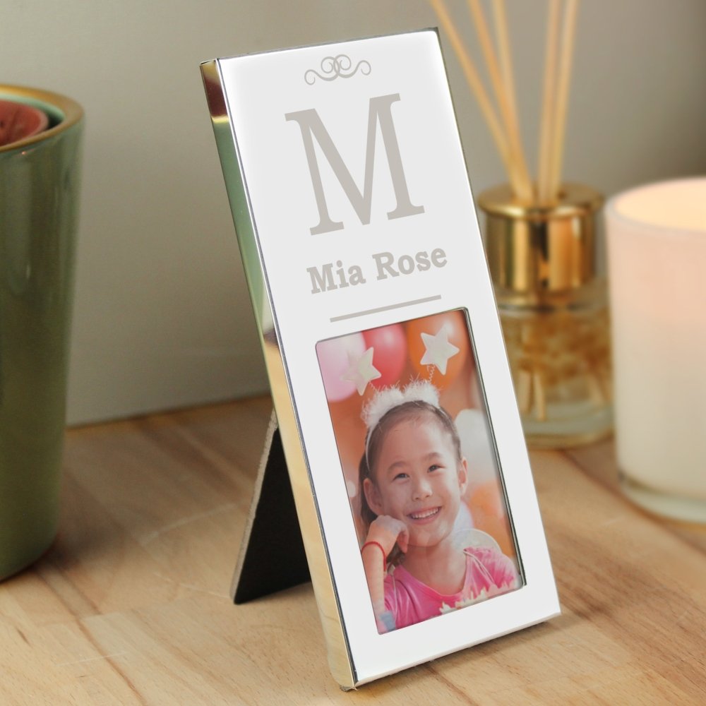 Personalised Small Initial 2x3 Inch Silver Photo Frame