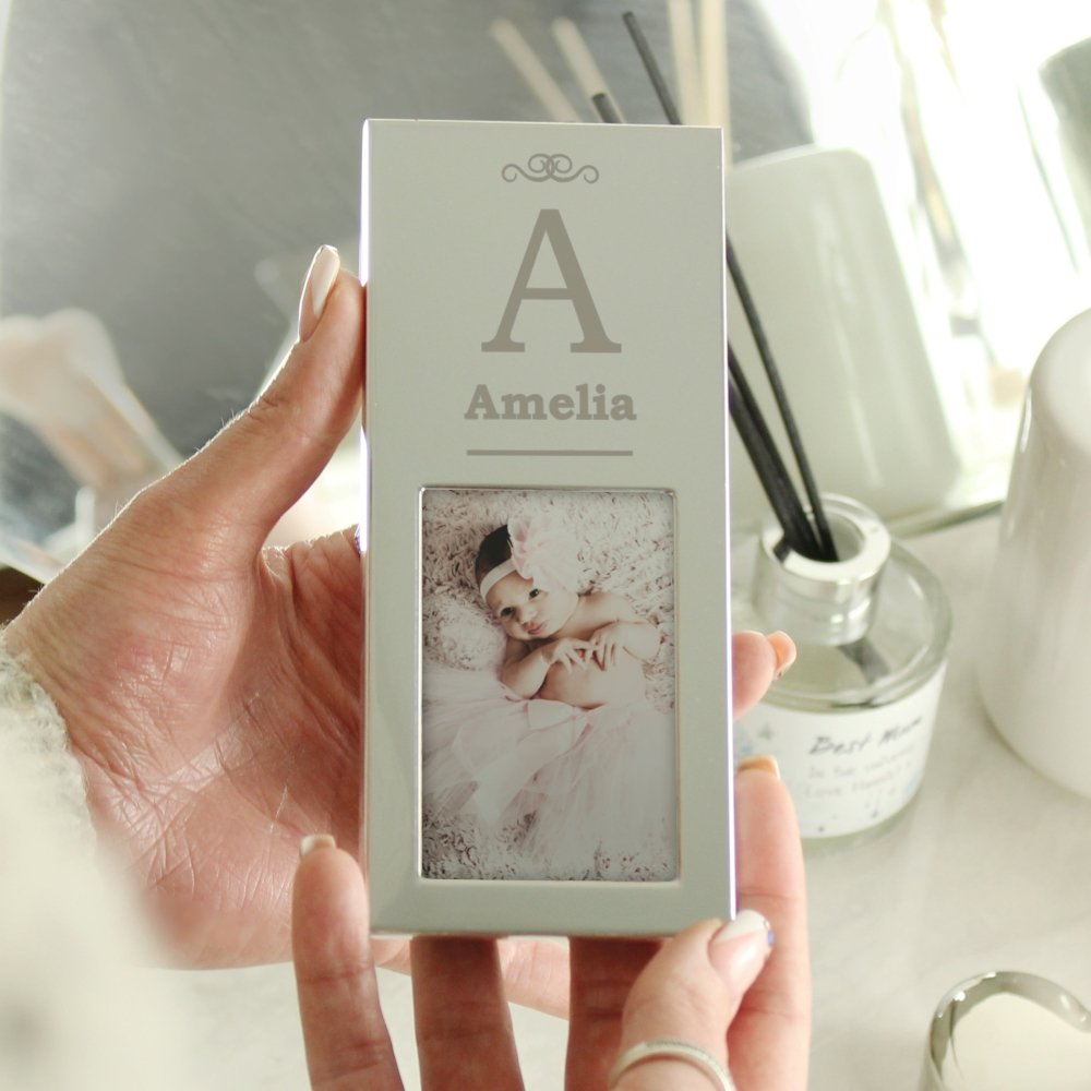 Personalised Small Initial 2x3 Inch Silver Photo Frame