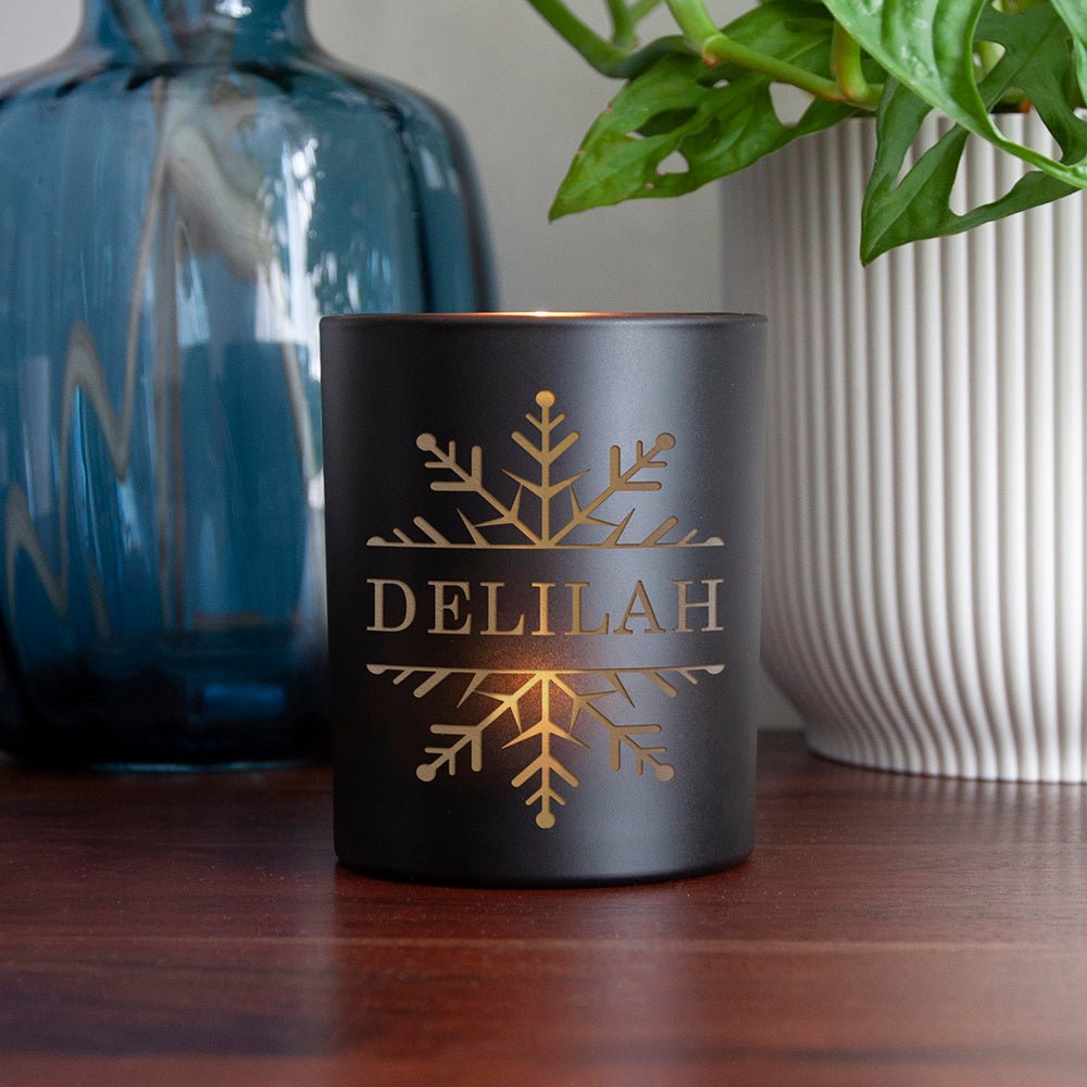 Personalised Snowflake Candle Holder