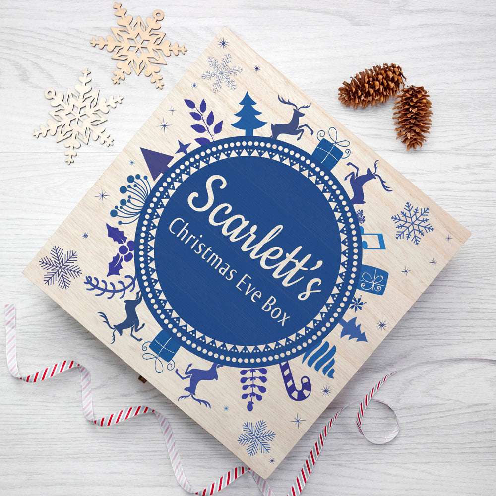 Personalised Snowflake Wreath Christmas Eve Box