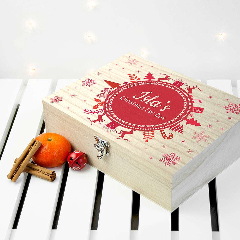 Personalised Snowflake Wreath Christmas Eve Box