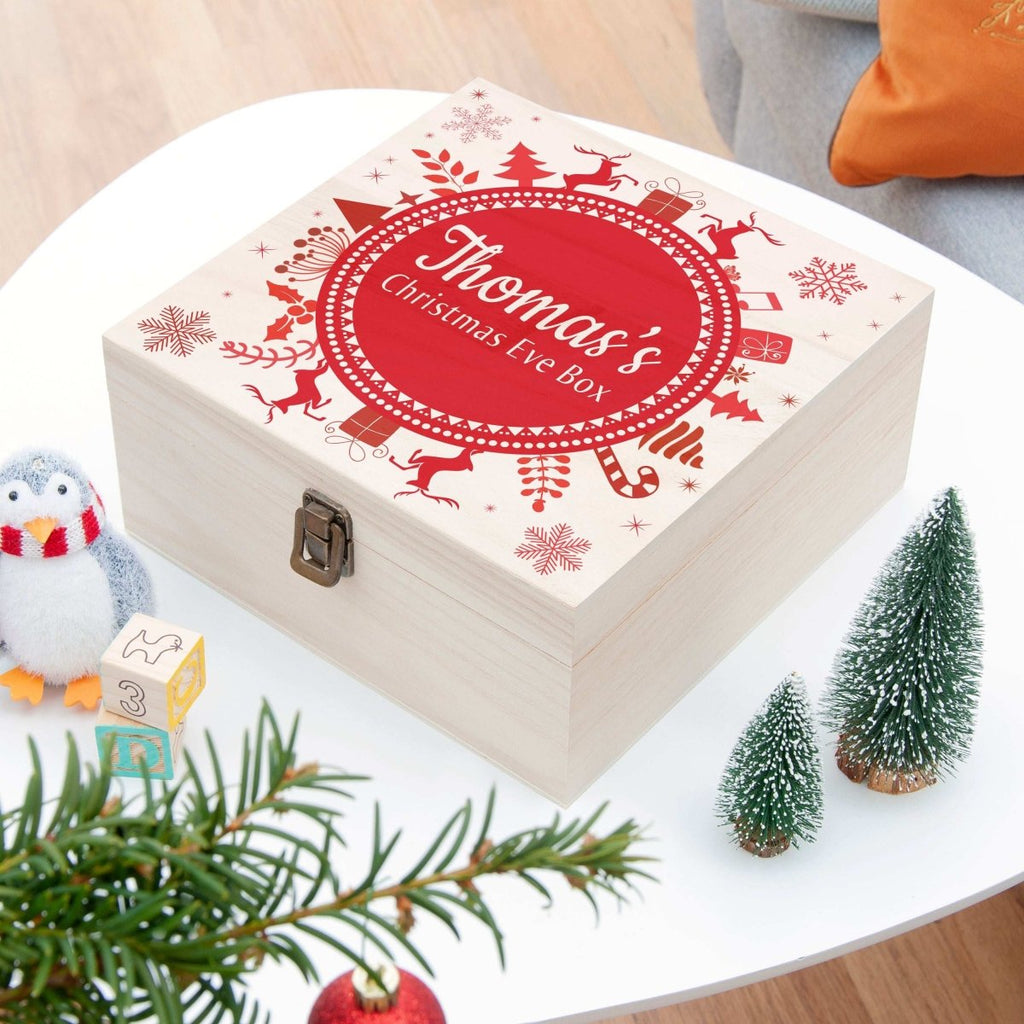 Personalised Snowflake Wreath Christmas Eve Box