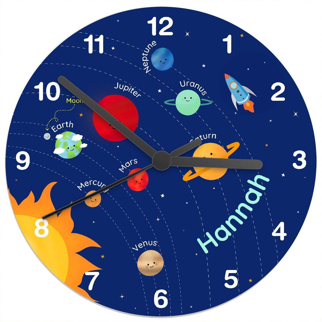 Personalised Solar Sytem Glass Clock