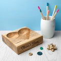 Personalised Solid Oak Heart Trinket Dish