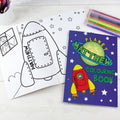 Personalised Space Colouring Book With Pencil Crayons