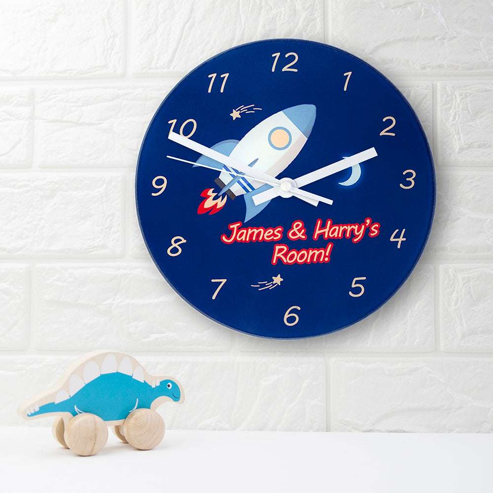Personalised Space Rocket Wall Clock