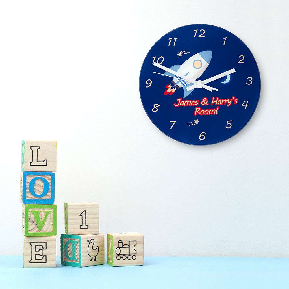 Personalised Space Rocket Wall Clock