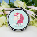 Personalised Personalised Sparkle Squad Round Blue Compact Mirror