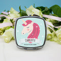 Personalised Personalised Sparkle Squad Square Blue Compact Mirror