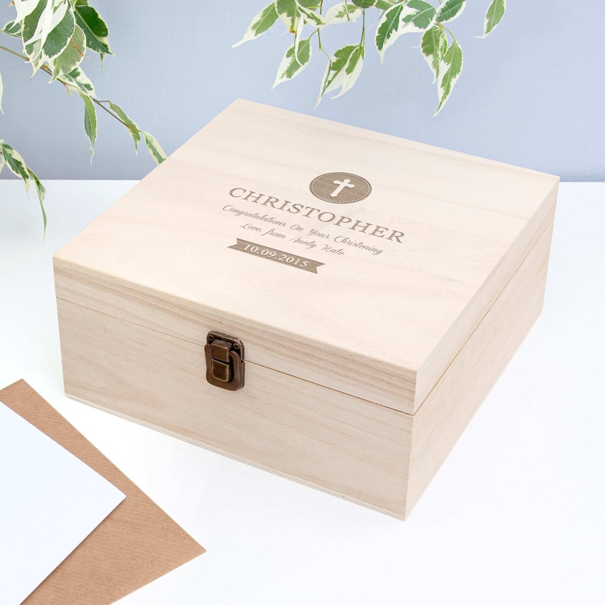 Personalised Special Message Christening Memory Box