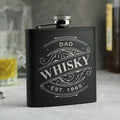 Personalised Spirit Black Hip Flask - Father's Day Gift