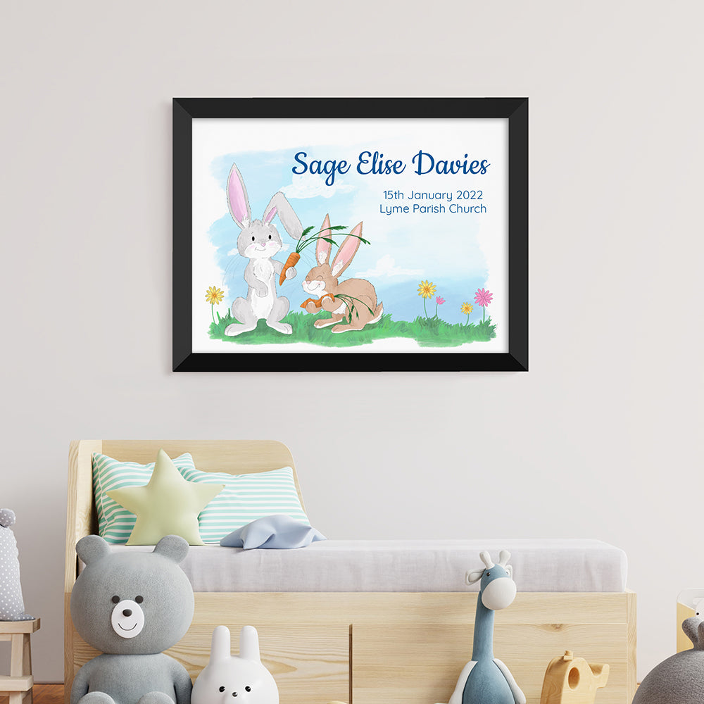 Personalised Personalised Spring Bunny Framed Print